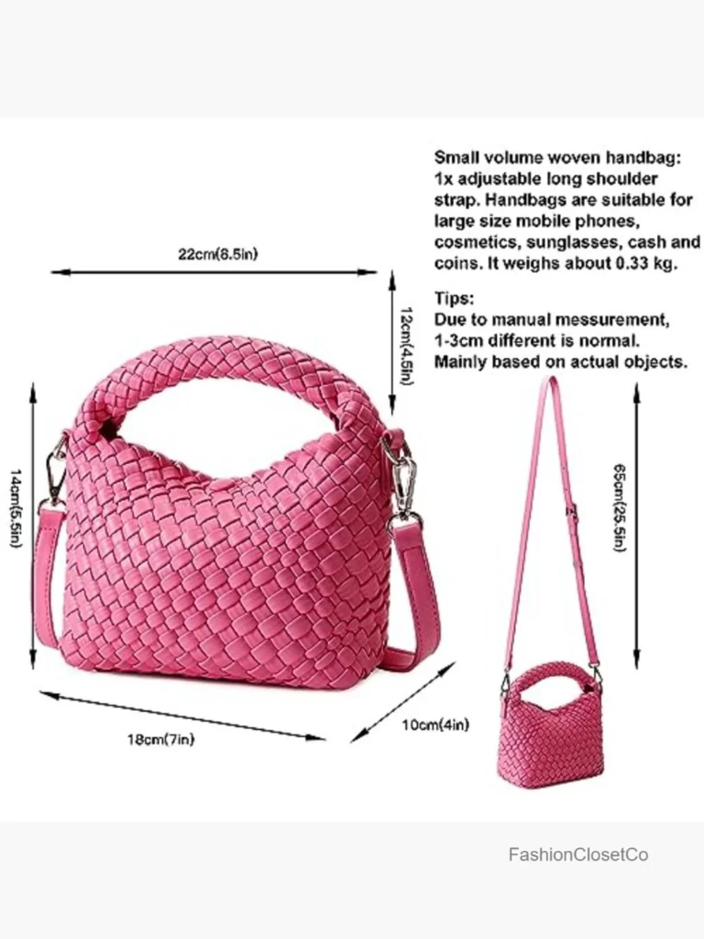 Faux Leather Handmade Mini Hobo Tote Bag Crossbody Shoulder Bag